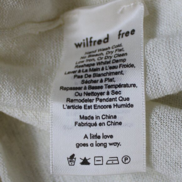 Aritzia Wilfred Free long sleeve round neck ivory color sweater size Small - Picture 5 of 6